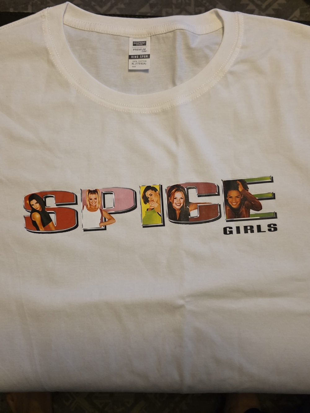 NWT Spice Girls Graphic Crop Top XL White 100% Cotton